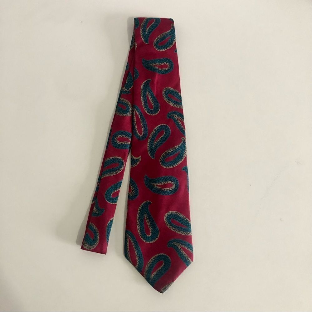 Vintage GIVENCHY Monsieur Silk Burgundy Paisley Necktie